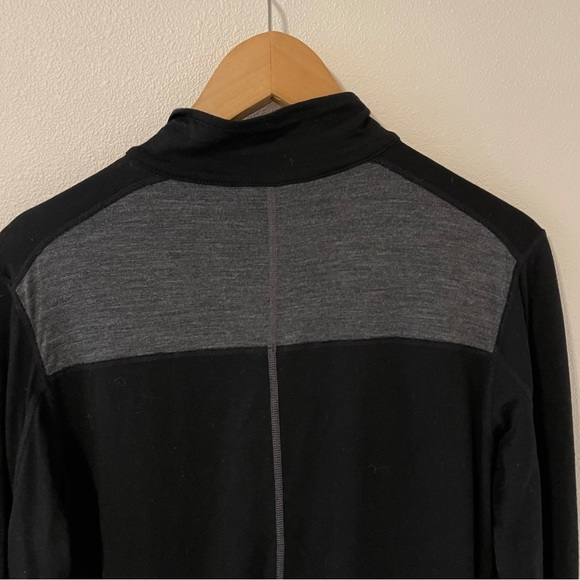 Ibex Merino Wool Full Zipper Lightweight Black Gray Sweater-Medium - Picture 6 of 15